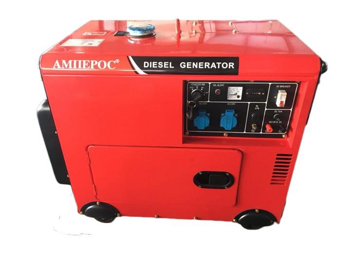 Дизельный генератор Амперос LDG 7500S в шумозащитном кожухе с АВР