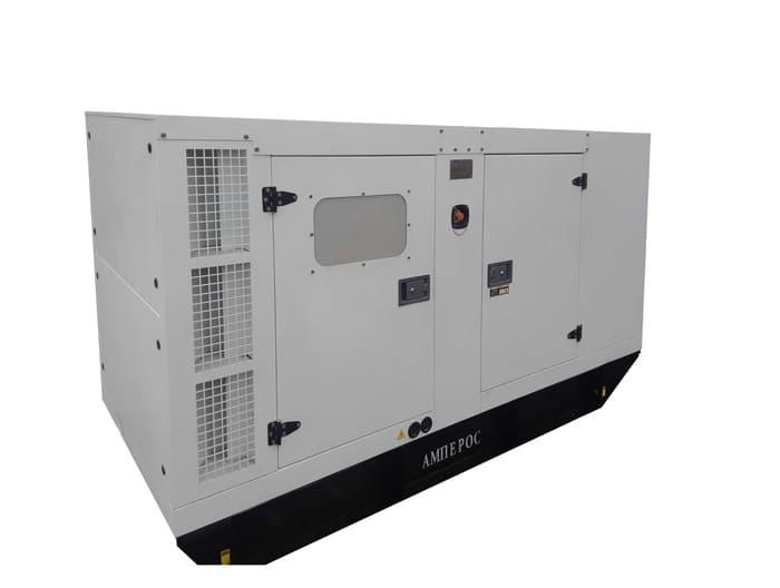 Дизельный генератор Амперос AD 275 I в шумозащитном кожухе на шасси с АВР