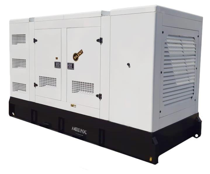 Дизельный генератор Амперос АД 450-Т400 в шумозащитном кожухе на шасси