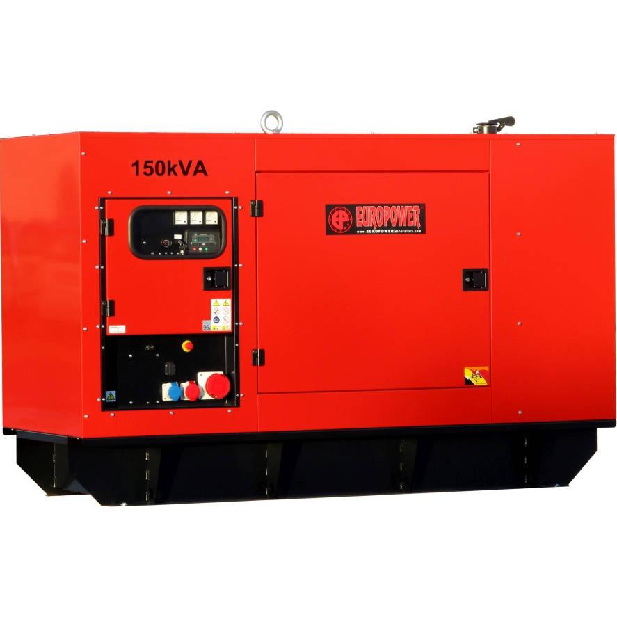 Дизельный генератор EUROPOWER EPS 150 TDE в кожухе на шасси с АВР TAD731GE