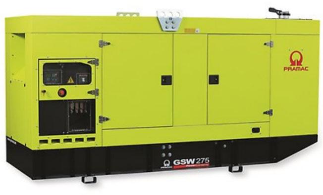 Дизельный генератор Pramac GSW275V в кожухе на шасси с АВР TAD734GE