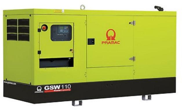 Дизельный генератор Pramac GSW110V в кожухе на шасси с АВР TAD531GE