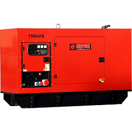 Дизельный генератор EUROPOWER EPS 150 TDE в кожухе на шасси TAD731GE