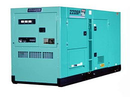 Дизельный генератор Denyo DCA-220SPK3 в кожухе на шасси S6D125E-2-A